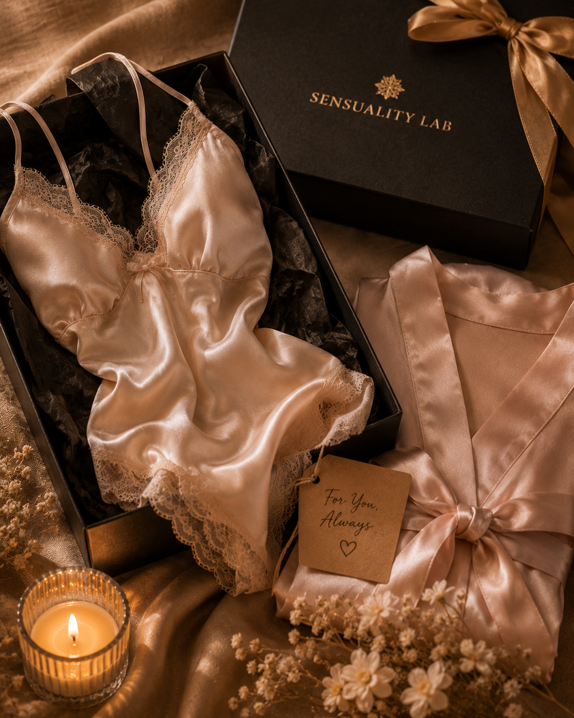 Elegant romantic gift styling for lingerie & romantic apparel gifts that feel elegant, not awkward