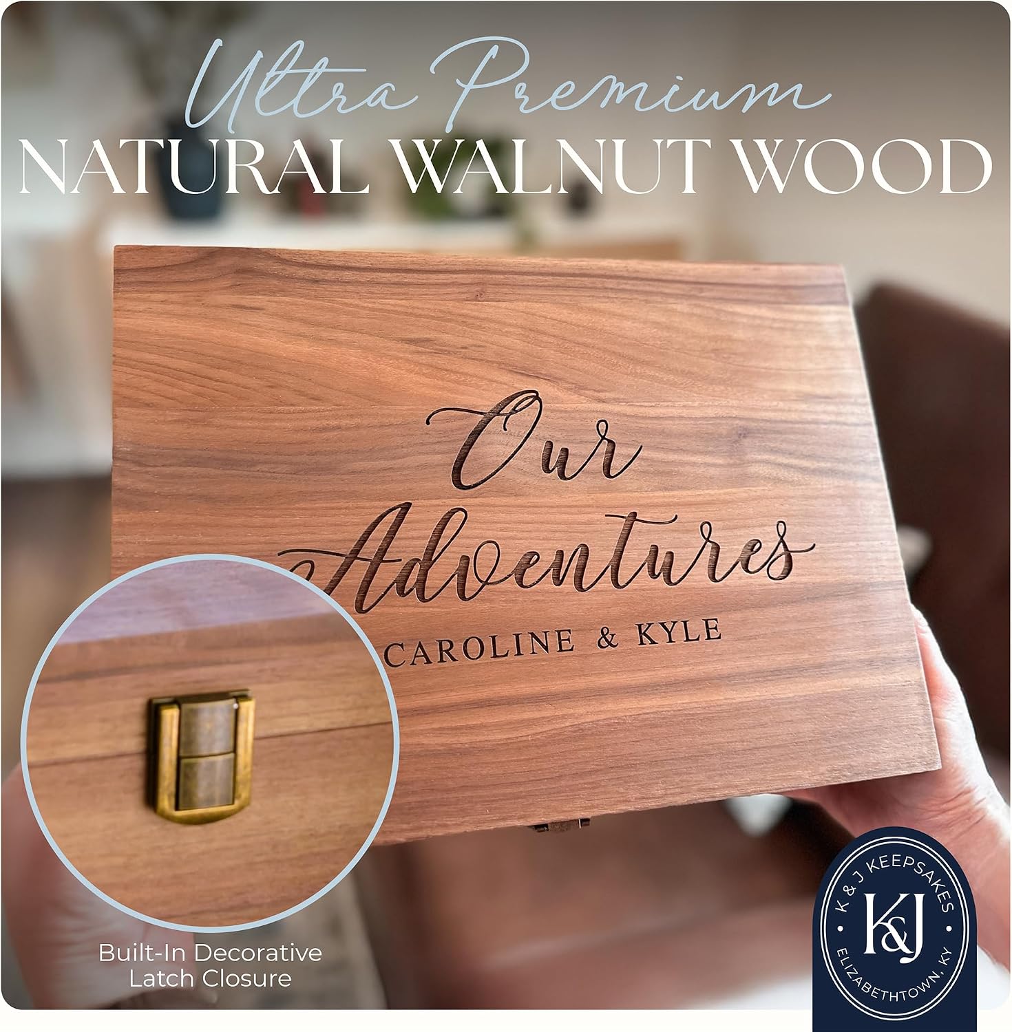 Personalized Walnut Wood Keepsake Box