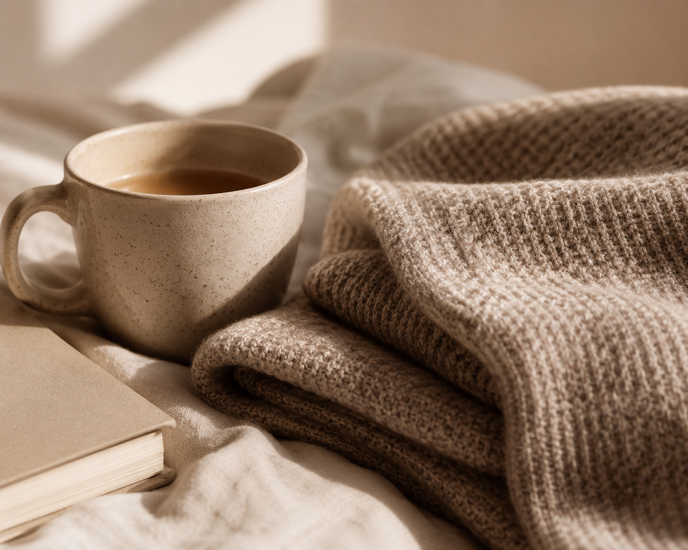 Soft, warm imagery representing confidence, comfort, and romantic style essentials